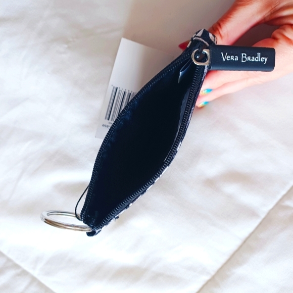 NWT Vera Bradley Lighten Up Zip ID Case Chandelier Noir Keychain - Picture 3 of 3
